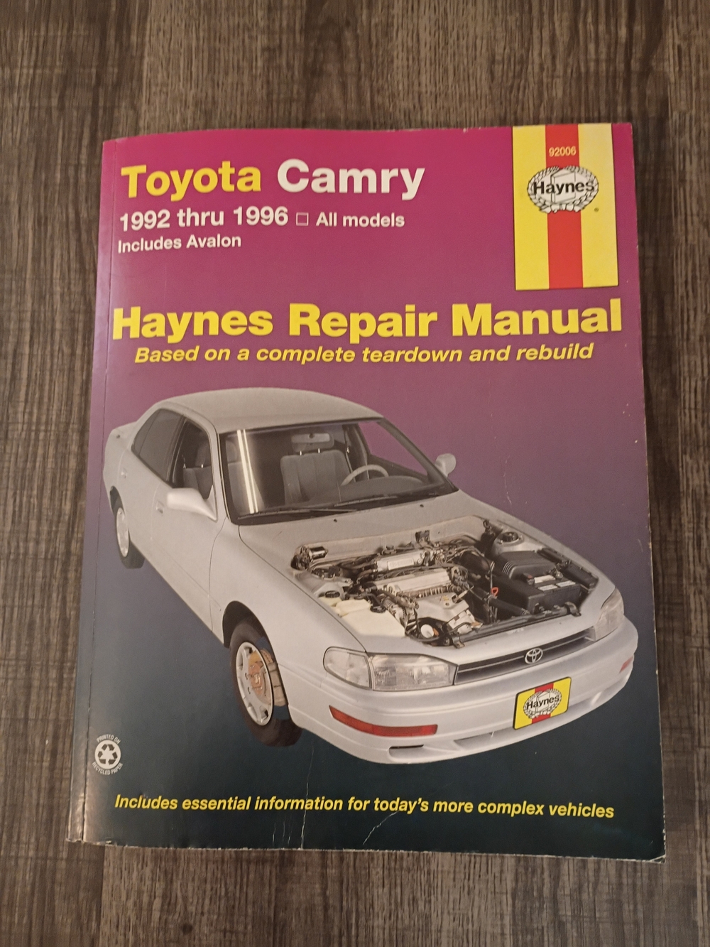 Haynes Repair Manual - Toyota Camry (1992-1996) - Pink/Yellow Cover
